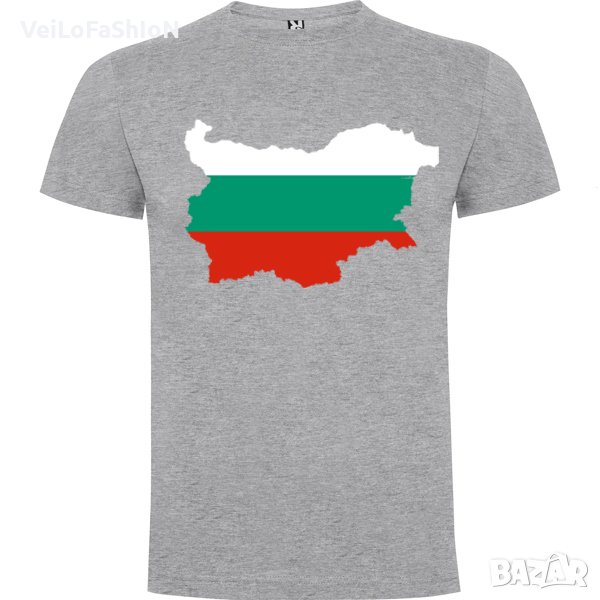 Нова мъжка тениска с Картата на България в сив цвят, снимка 1
