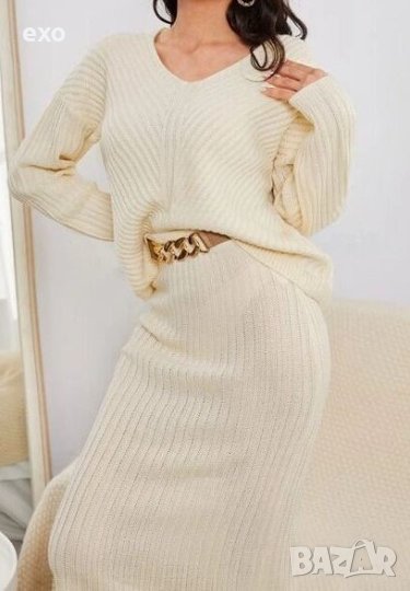 Зимен комплект с пола, Елегантен зимен комплект, Дамски зимен костюм, снимка 1