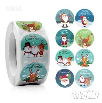 100 бр Christmas Коледа Картинки Коледни малки самозалепващи лепенки стикери за ръчна изработка, снимка 1