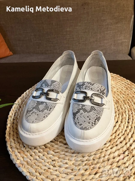 Дамски бели обувки естествена кожа, снимка 1