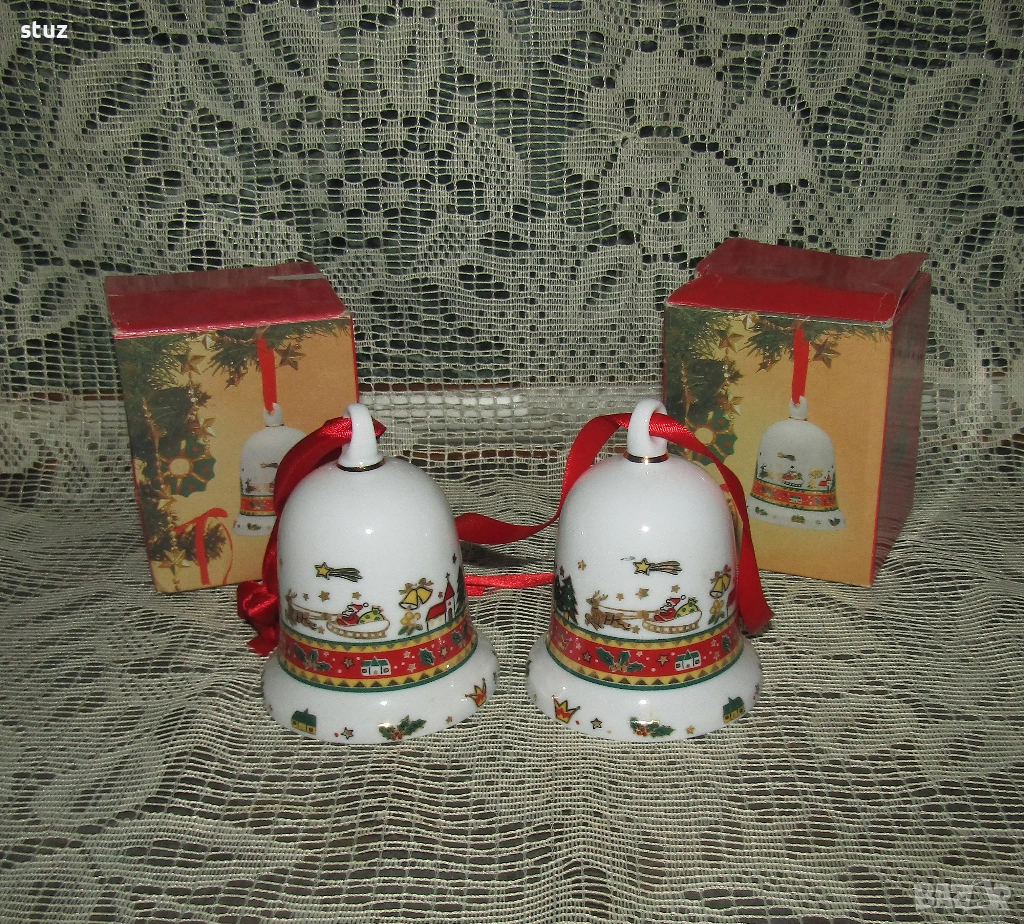 Порцеланови звънчета, камбанки, с коледни мотиви, нови, снимка 1