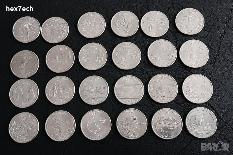 ❤️ ⭐ Лот монети САЩ Куотъри 24 броя ⭐ ❤️, снимка 1