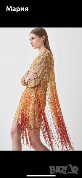 Рокля Karen Millen с мъниста, камъни, пайети, снимка 1