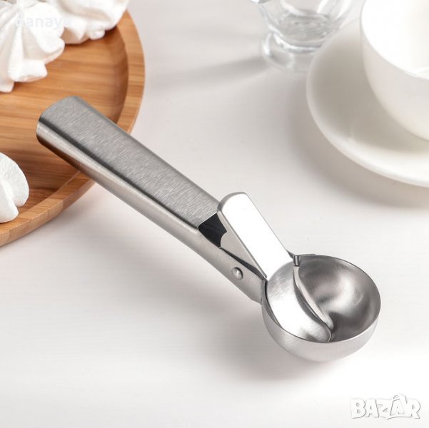1485 Метална лъжица за сладолед с механизъм, снимка 1