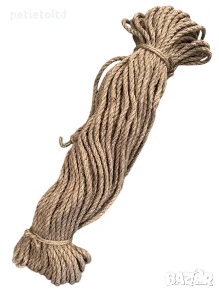 Въже конопено Ф 6 мм ( 50 метра ) - ФИНА ОПЛЕТКА, снимка 1