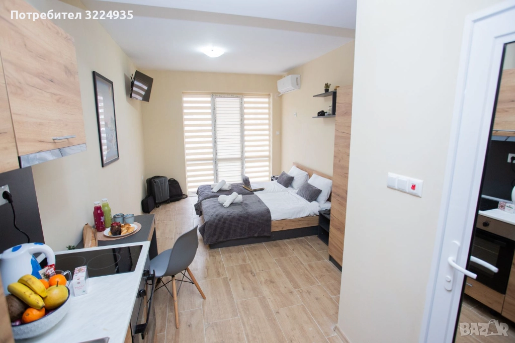 1-стаен  / Търново- кв.Бузлуджа/ 44000 EU/ Видеонаблюдение / Контрол на Достъпа / Обзаведен , снимка 1