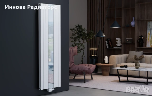 Дизайнерски радиатор 1800x616 мм | Огледало | Двупластов | Бял, снимка 1