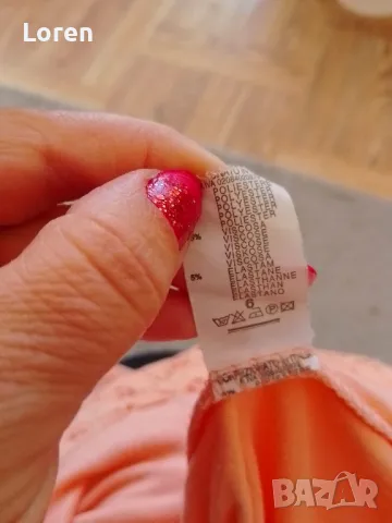 Рокля с дантела и гръб с панделка в прасковен цвят, снимка 10 - Рокли - 47677384