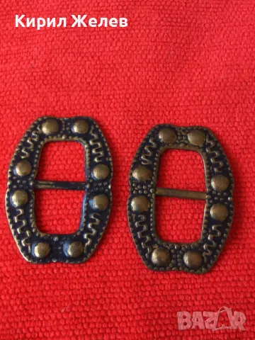 2 СТАРИ ОРНАМЕНТИРА КОВАНИ БРОНЗ ТОКИ ПАФТИ ЧАПРАЗИ 56111, снимка 7 - Други ценни предмети - 30544192