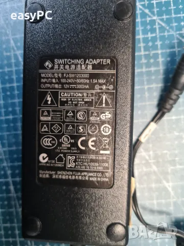 Захранващ адаптер 12V 3A FJ-SW1203000, снимка 8 - Кабели и адаптери - 47365325