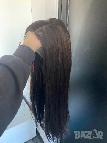 НОВА Естествена перука от 100% човешка коса – 72 см, снимка 2 - Аксесоари за коса - 52063838