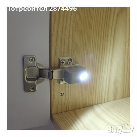 2114 Универсална LED лампа за монтаж върху панта за мебелни вратичкиве, снимка 3 - Лед осветление - 34993494