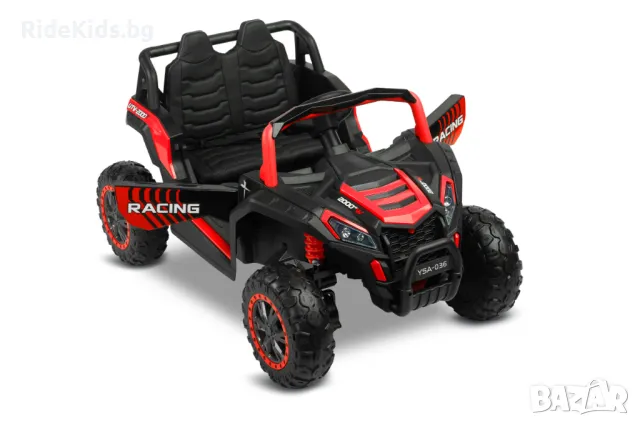 Офроуд акумулаторен автомобил AXEL – Червен, 4x4, с дистанционно и LED, снимка 7 - Детски велосипеди, триколки и коли - 50099511