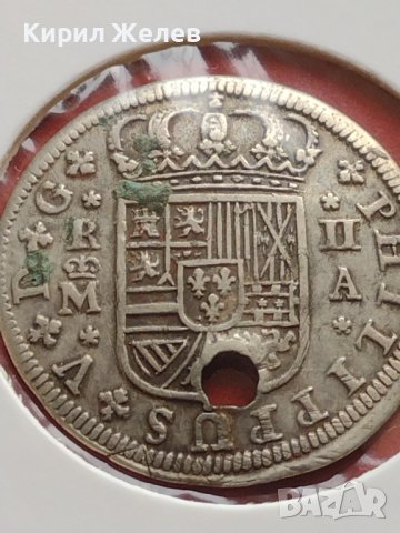 Сребърна монета 2 реала 1723г. Филип пети Мадрид Испания 12204, снимка 7 - Нумизматика и бонистика - 42987513
