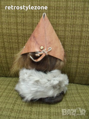 № 4217 стара фигура / кукла от камък и кожа   - размер 20 / 11 / 9 см , снимка 4 - Други ценни предмети - 28724864