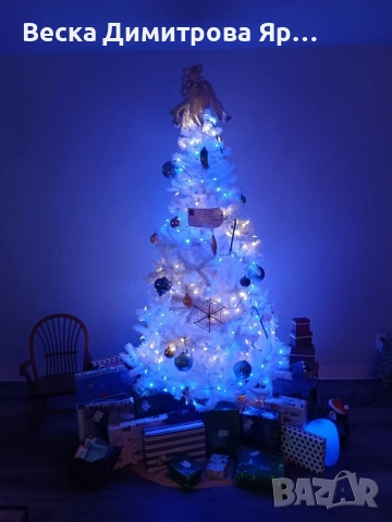 Коледна Снежно бяла или зелена елха с шишарки + пласмасова стойка ТОП ПРЕДЛОЖЕНИЕ, снимка 5 - Декорация за дома - 52659035