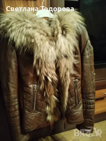 Яке от естествена кожа и косъм, снимка 1