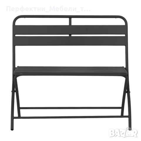 Двуместна сгъваема метална градинска пейка,кетъринг пейка 90см.
