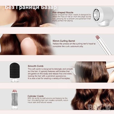 Нов 5 в 1 Маша Стилизатор за Коса 2023 - Йонна Технология Жени Подарък, снимка 5 - Други - 43498987