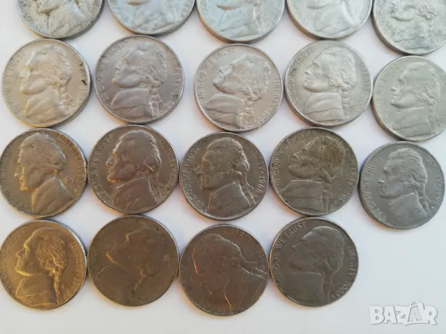33 монети 5 цента Америка-USA 1964-2007 г. различни, снимка 6 - Нумизматика и бонистика - 48506793
