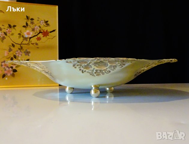 Бронзова фруктиера,релефни плодове,барок. , снимка 2 - Антикварни и старинни предмети - 27223261