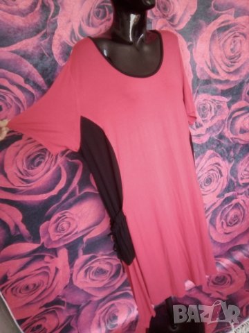 Червено-черна туника / рокля за едра дама 3ХЛ, снимка 5 - Рокли - 37422787