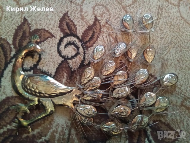 Сувенир паун красив метален 41560, снимка 2 - Декорация за дома - 42999162