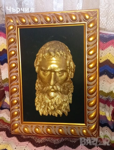 Бронзова глава на Севт в рамка , снимка 3 - Антикварни и старинни предмети - 53427290