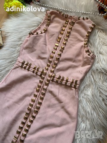 Бандажна розова рокля, снимка 3 - Рокли - 43272455