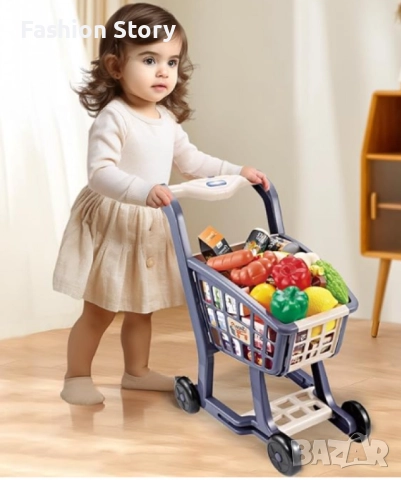Комплект количка за пазаруване в супермаркет със светлинна музика, снимка 2 - Образователни игри - 51545410