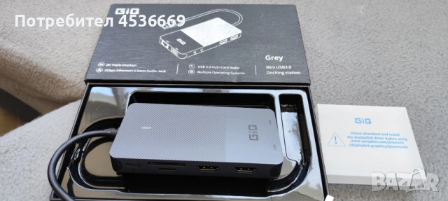 USB докинг станция GIQ USB C HUB USB 3.0 към двоен HDMI VGA адаптер троен дисплей USB C 