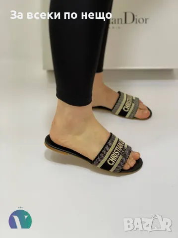 Christian Dior Дамски Черни Чехли Кристиан Диор Код E309