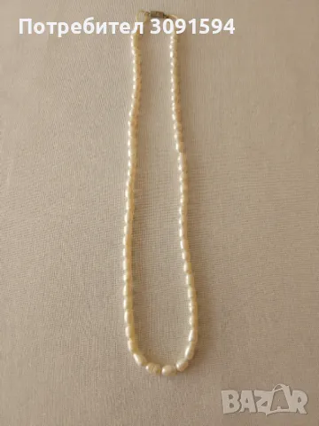 Бяла естествена сладководна перлена огърлица - класически, снимка 7 - Антикварни и старинни предмети - 48128591
