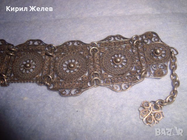 СТАРИННА СРЕБЪРНА ФИЛИГРАННА АРТ ДЕКО ГРИВНА АНГЛИЯ РЪЧНА МАЙСТОРСКА ИЗРАБОТКА РЕТРО - УНИКАТ 27278, снимка 14 - Антикварни и старинни предмети - 36827938