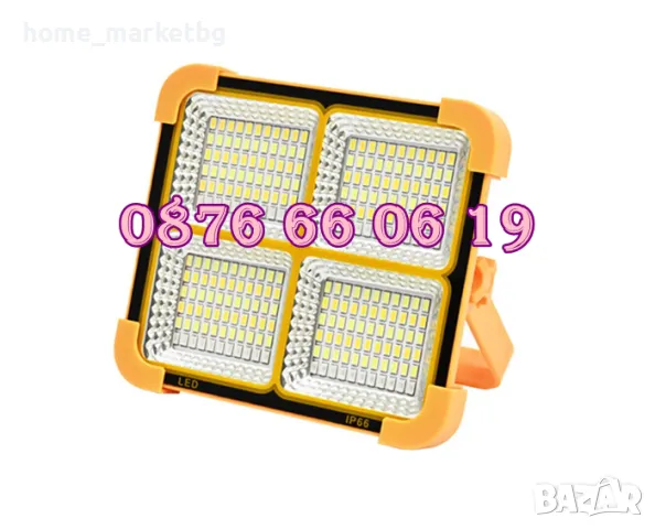 LED соларен прожектор 100W, LED Соларна къмпинг лампа 100W, размер 210х170 мм, снимка 3 - Къмпинг осветление - 50233815