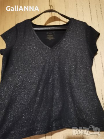 СТРАХОТНА БЛУЗКА В СРЕБРИСТ ЦВЯТ XL, снимка 4 - Тениски - 37004419