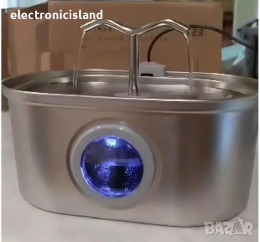 Автоматичен диспенсер поилка фонтан за животни, 3.2 л, неръждаема стомана, прозорец ниво на водата, снимка 9 - Други стоки за животни - 48030560