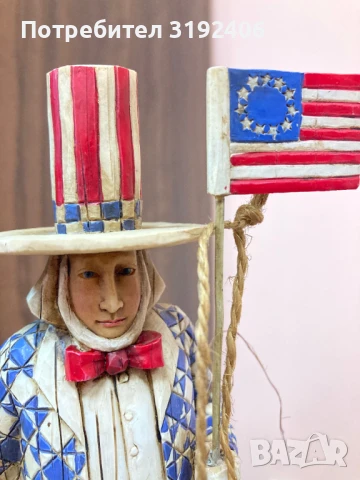 Оригинална дървена фигура на Jim Shore, отлично състояние, снимка 3 - Антикварни и старинни предмети - 50715827