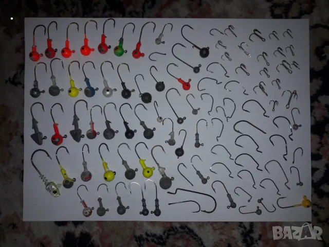 Комплект чебурашки,офсетни куки,олова,тройни куки и джиг глави, снимка 2 - Такъми - 50285414