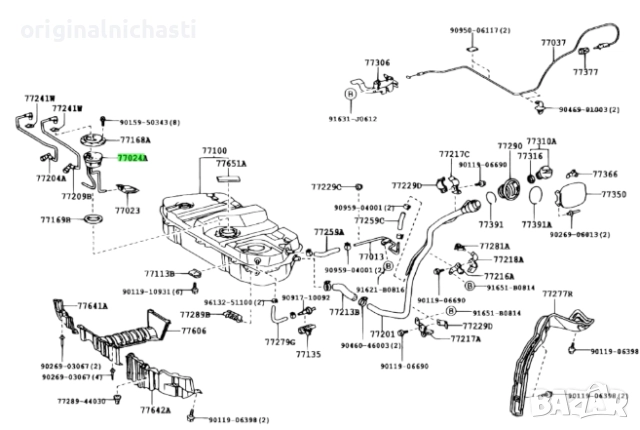 Горивна помпа за ТОЙОТА АВЕНСИС ВЕРСО TOYOTA AVENSIS VERSO 7702444020 77024-44020 OEM TOYOTA