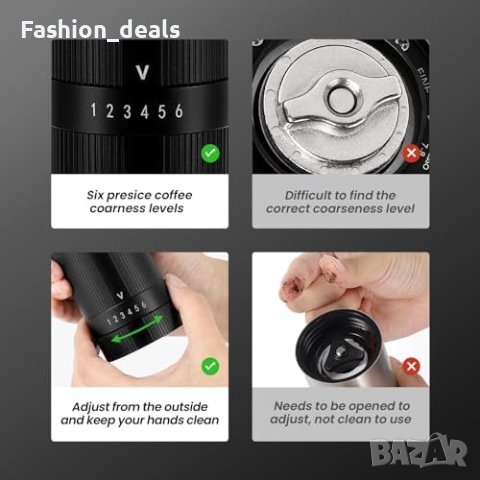 Нова Черна ръчна кафемелачка неръждаема стомана Подарък, снимка 3 - Други стоки за дома - 42988566