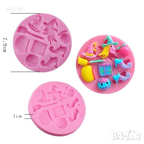 № 2 вид Баба Яга Вещица хелоуин хелуин halloween силиконов молд за украса декор торти сладки фондан