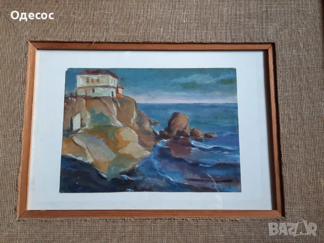Георги Велчев,Стара маслена картина,Созопол 1936г, снимка 2 - Антикварни и старинни предмети - 49034483