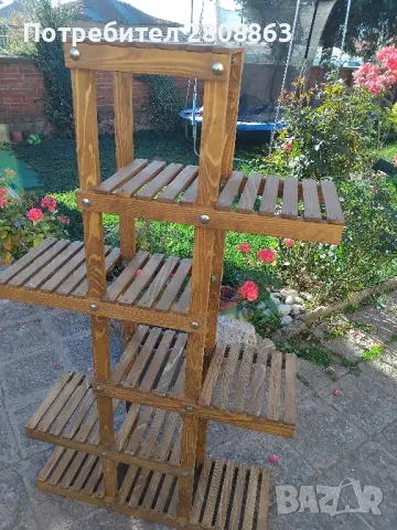 Цветарник етажерка от дърво , снимка 8 - Декорация за дома - 36359355