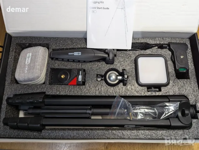 USKEYVISION комплект за Vlogging, безжичен петличен микрофон, 150 см, снимка 8 - Чанти, стативи, аксесоари - 49290998