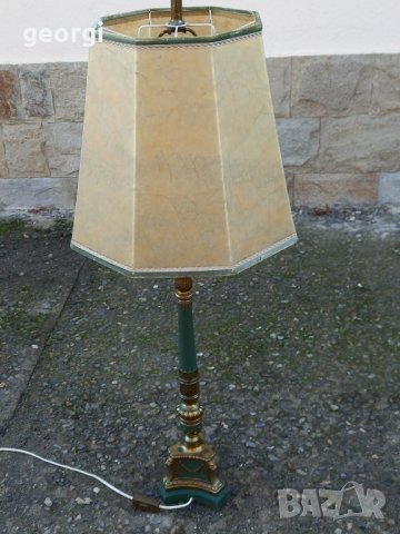 Настолна лампа с бронзов обков и плафон от кожа, снимка 6 - Антикварни и старинни предмети - 43667213