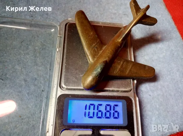 Старо МЕДНО САМОЛЕТЧЕ КОЛЕКЦИОНЕРСКА ФИГУРКА РЯДКО ТЕЖКО МАСИВНО РЪЧНА МАЙСТОРСКА ИЗРАБОТКА 47811, снимка 2 - Колекции - 47615964