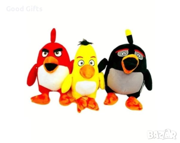 Комплект 3 плюшени играчки Angry Birds, 25 см