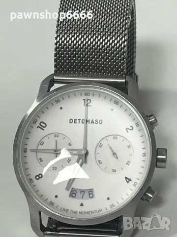 Часовник  Detomaso ЛИМИТИРАНА ИЗДАНИЕ СРЕБРИСТО / БЯЛО, снимка 5 - Мъжки - 49011311