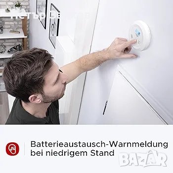 X-Sense CO детектор със сменяема батерия и LCD дисплей, снимка 5 - Друга електроника - 43347041